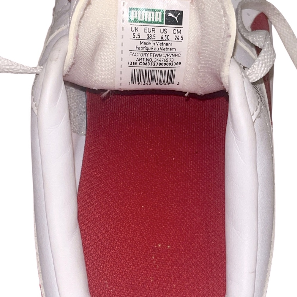 Puma Girls Retro Sneakers In White and Red - Picture 9 of 9